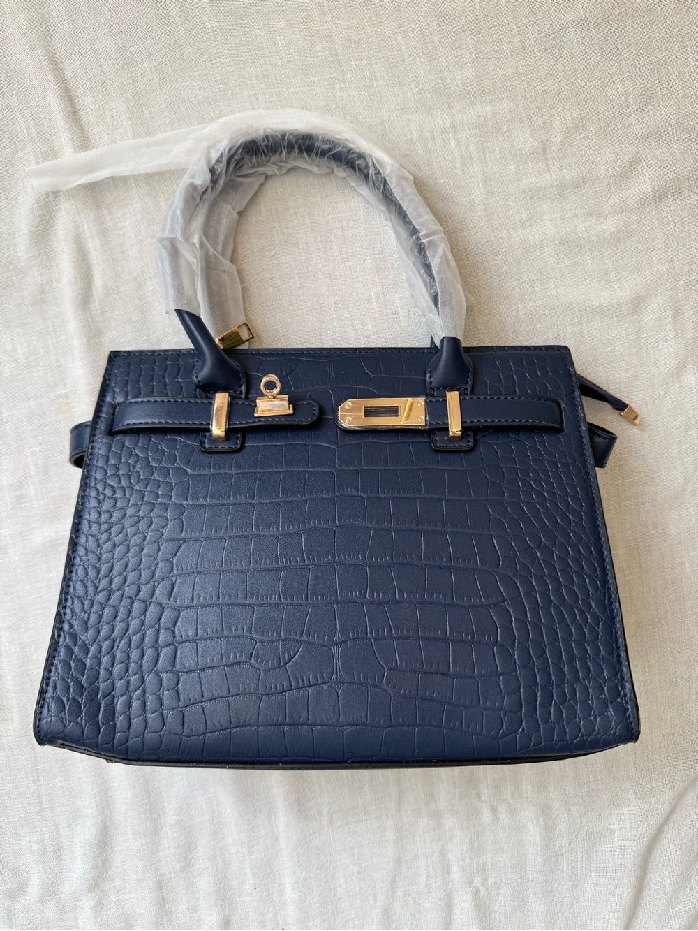 Love luxury style handbag blue crocodile leather - BRAND NEW with shoulder strap